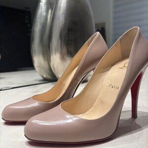 Christian Louboutin - new simple pump 120 patent leather in nude